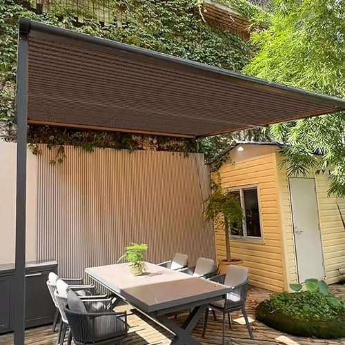 Sonnensegel Schattennetz 1.4×3M Atmungsaktiv Sonnenschutz HDPE Windschutz, Garten Segel Multi Farbe und Größe für Terrasse Balkon Garten, Braun von HOFTVOWZB