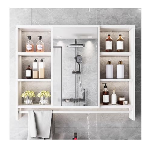 HOFUNTRE Badezimmerschrank Mit Spiegel，Hängeschrank Badspiegel，Badspiegel Hängeschrank Mit Türen，Geeignet for Verschiedene Szenarien Wie Zuhause, Hotel, Wohnheim Usw.(90cm/35.4in) von HOFUNTRE