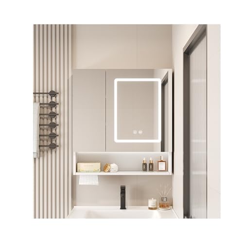 HOFUNTRE Badezimmerschrank Mit Spiegel，Hängeschrank Badspiegel，Spiegelschrank，Anwendbar Auf Verschiedene Szenarien Wie Wohnhäuser, Businesshotels, Apartments Usw.(Smart Model,60 * 75cm) von HOFUNTRE