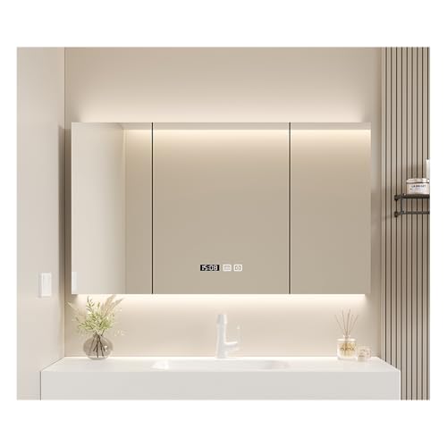 HOFUNTRE Badezimmerschrank Mit Spiegel，Mutital Spiegelschrank，Hängeschrank Badspiegel，Geeignet for Verschiedene Szenarien Wie Häuser, Wohnungen, Hotels Usw(110 * 70cm/43.3 * 27.5in) von HOFUNTRE