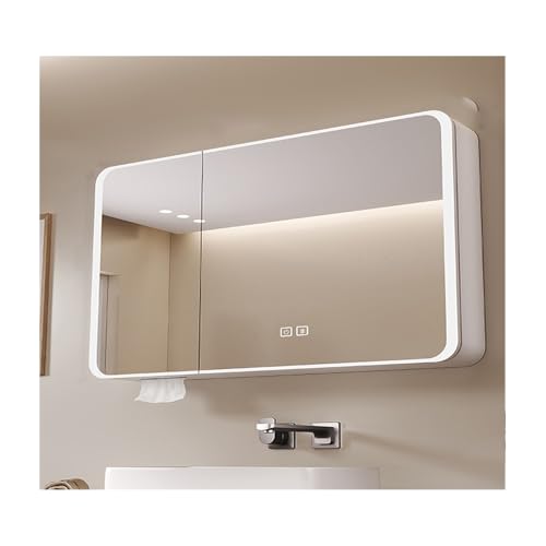 HOFUNTRE Badschrank Hängend,Hängeschrank Spiegelschrank Fürs Bad ,Hochauflösender Spiegel, Antibeschlagfunktion, Aluminiumlegierungsmaterial, Geeignet for Mehrere Szenen(White,80*70cm/34.5*27.5in) HOFUNTRE Badschrank Hängend,Hängeschrank Spiegelschrank Fürs Bad ,Hochauflösender Spiegel, Antibeschlagfunktion, Aluminiumlegierungsmaterial, Geeignet for Mehrere Szenen(White,80*70cm/34.5*27.5in) von HOFUNTRE