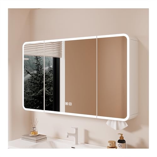 HOFUNTRE Badschrank Hängend,Hängeschrank Spiegelschrank Fürs Bad ,Hochauflösender Spiegel, Antibeschlagfunktion, Aluminiumlegierungsmaterial, Geeignet for Mehrere Szenen(White,90*70cm/35.4*27.5in) HOFUNTRE Badschrank Hängend,Hängeschrank Spiegelschrank Fürs Bad ,Hochauflösender Spiegel, Antibeschlagfunktion, Aluminiumlegierungsmaterial, Geeignet for Mehrere Szenen(White,90*70cm/35.4*27.5in) von HOFUNTRE