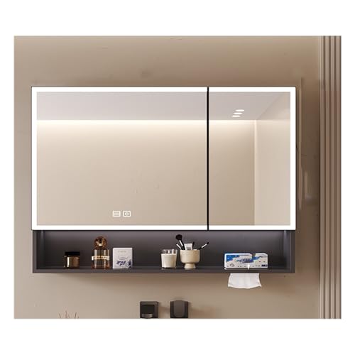 HOFUNTRE Hängeschrank Spiegelschrank Fürs Bad ，Badezimmerschrank Mit Spiegel，Geeignet for Badezimmer In Häusern, Wohnungen, Boutique-Hotels, Schlafsälen Usw.(Gray,70 * 70cm/27.5 * 27.5in) von HOFUNTRE