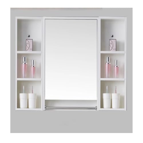HOFUNTRE Hängeschrank Spiegelschrank Fürs Bad ，Badezimmerschrank Mit Spiegel，Massivholzmaterial, Hochauflösender Spiegel, Mehrschichtige Lagerung, Robust Und Langlebig(White,100cm/39.3in) von HOFUNTRE