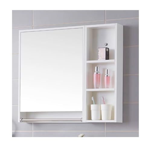 HOFUNTRE Hängeschrank Spiegelschrank Fürs Bad ，Badezimmerschrank Mit Spiegel，Massivholzmaterial, Hochauflösender Spiegel, Mehrschichtige Lagerung, Robust Und Langlebig(White,60cm/23.6in) von HOFUNTRE