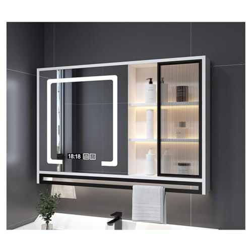 HOFUNTRE Mutital Spiegelschrank，Hängeschrank Spiegelschrank Fürs Bad ，Badspiegel Hängeschrank Mit Türen，Geeignet for Verschiedene Szenarien Wie Zuhause, Hotel(White,Upgraded Version_120*75CM) von HOFUNTRE