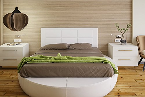 HOGAR24 Kopfteil Bett gepolstert, Leder, weiß, 155x55x3 von HOGAR24 ES