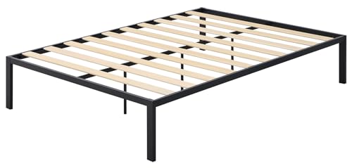 HOGAR24 ES Kozo Lattenrost 150 x 190 cm mit Füßen | Metallgestell mit 5 hohen Füßen und Holzlatten | optimale Unterstützung der Matratze | einfache Montage | Schwarz von HOGAR24 ES