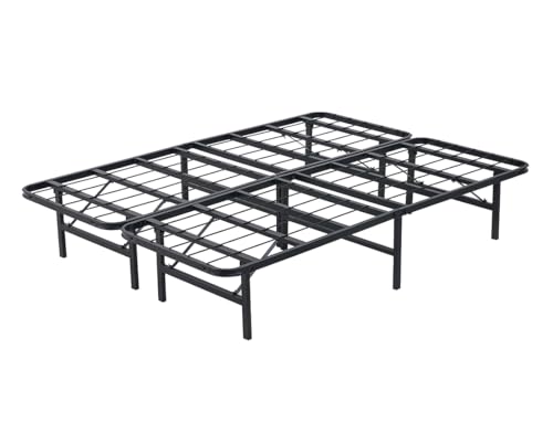 HOGAR24 ES Metallrahmen Taro | klappbare Beine | Maße: 135 x 190 cm | Metallbettgestell zusammenklappbar | Aufbewahrung unter dem Bett | Farbe: Schwarz von HOGAR24 ES