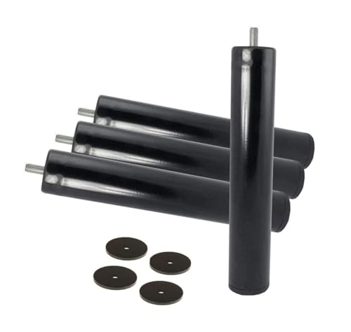 HOGAR24 ES Set mit 4 zylindrischen Füßen für Lattenrost | Installation durch Gewinde | inklusive Kunststoffstopfen zur Vermeidung von Schäden am Boden | Höhe der Füße 32 cm von HOGAR24 ES