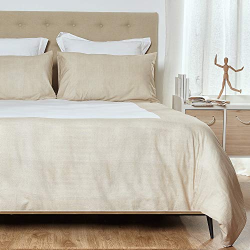 HOGARYS Bettwäsche-Set für Betten mit 105 cm (180 x 220 cm) mit Kissen (45 x 110 cm) 100% Baumwolle (Perkal 150 Fäden) Espi Leinen von HOGARYS