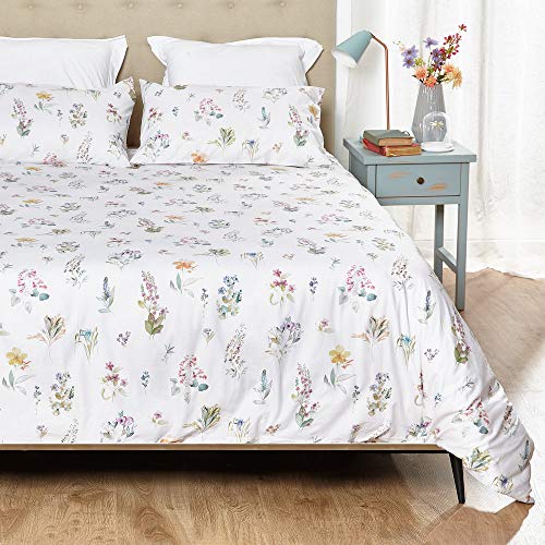 HOGARYS Bettwäsche-Set für Betten mit 180 cm (260 x 220 cm) mit 2 Kissenbezügen (50 x 95 cm), 100% Baumwolle (Perkal 150), Mehrfarbig von HOGARYS