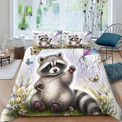 HOGDISAJD Waschmaschen Bettbezug Weiche Feder Dschungeltiere 3D Effekt Luxus Bettbezug Set Mit Reißverschluss 3 Stück Für Kinder Jugendliche Super King（260x220cm） von HOGDISAJD