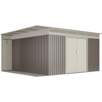 Hoggar - Premium Gartenhaus Uppsala 13,22 m2 - 10 Jahre Garantie - 397x333x191cm. Metall-Schuppen von HOGGAR