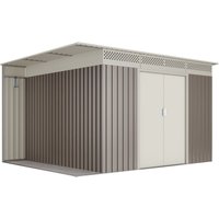 Premium Orebro Gartenhaus 8,96 m2 - 10 Jahre Garantie - 333x269x189cm. Metall-Schuppen von HOGGAR