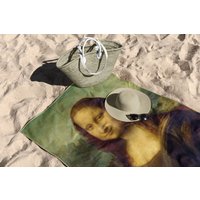 Strandtuch, Mona Lisa, Leonardo Da Vinci, Kunst, Strandmode, Strandkunst, Handtuch, Digitaldruckkunst, Høghheim von HOGHHEIM