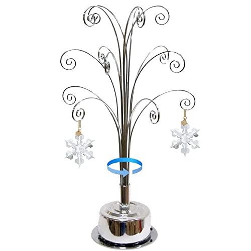 HOHIYA Ornament Ständer für Swarovski Ornament 2024 kristall Schneeflocken Weihnachtsbaumschmuck Metall Weihnachten Christbaumschmuck Weihnachtsdeko Geschenk 41,9 cm Chrom von HOHIYA