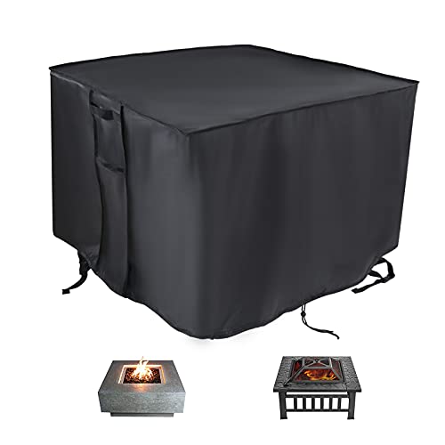 HOHONG Fire Pit Cover Square 84x84x44cm - wasserdichte, Wasser- und UV-beständige Hochleistungs-Patio-Firepit-Tischabdeckung von HOHONG