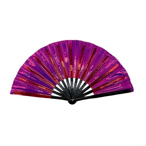 1 X Handfan Faltbarer Handfan Lebhaftes Tanz-Fan Transportabler Handfan Aus PVC Hergestellt Für Outdoor-Events Lebhafte Farben (E) von HOHOVYVY