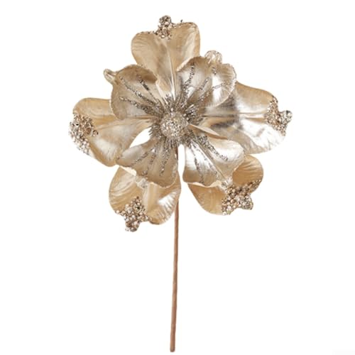 1x Künstliche Weihnachtsblume Hochzeitsdekorationen Festliche Künstliche Blumen (Gold) von HOHOVYVY