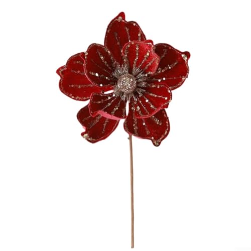 1x Künstliche Weihnachtsblume Hochzeitsdekorationen Festliche Künstliche Blumen (Red) von HOHOVYVY