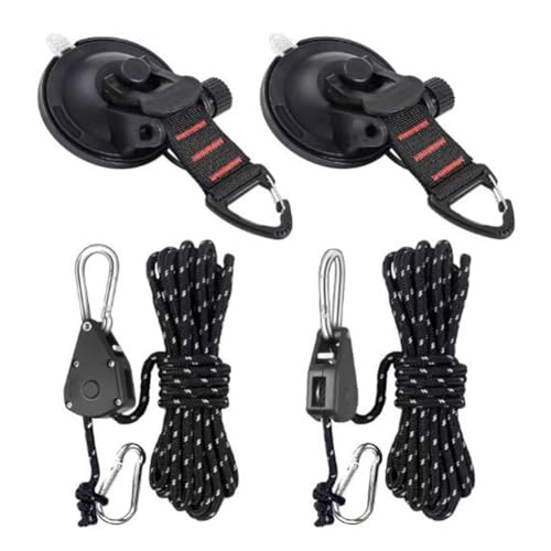 4 Saugnapffücher + 4 Klammern Camping-Essentials Markise Klemm-Haken-Satz (Clip 4 piece set) von HOHOVYVY