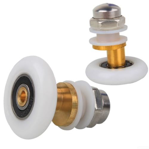 4 Stück Badezimmer-Glasschiebetür-Räder, Ersatz-Duschrollen, geräuschloses Gleiten, verstellbar, geeignet für die meisten Duschabtrennungen (23 mm) von HOHOVYVY