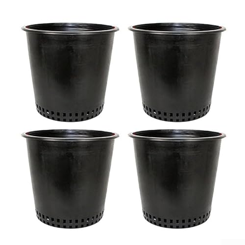 4 x Garten-Blumentöpfe mit Netz-Drainagesystem, geeignet für Innen- und Außenpflanzen (E) von HOHOVYVY