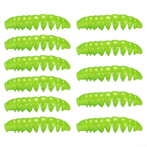 Angelausrüstung, 11 weiche Köder mit TPR-Segmentkörper, für Barsche und Forellen in Süß- und Salzwasser (weiß) von HOHOVYVY