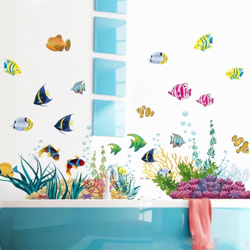 FISH BATHROOM KIDS NURSERY CHILDREN WALL STICKERS LARGE SEA ART DECALS DECOR Hot von HOHOVYVY