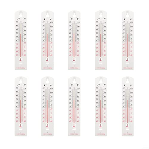 HOHOVYVY 10 Stück Thermometer Analoges Innenthermometer, Innen Außen Wandthermometer, mit Aufhängelöchern, Wandthermometer für Haus, Garten, Gewächshaus von HOHOVYVY