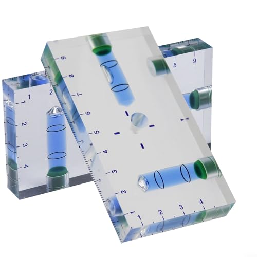 HOHOVYVY 2 Stück Transparente Magnet Wasserwaage Mit Zwei Richtungen Libelle Und Lineal 95 X 51 X 13 MM Kompakt Für Präzisionsmessung von HOHOVYVY
