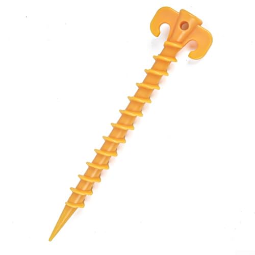 HOHOVYVY 50 Stück Kunststoff Bodenanker Gewinde Zeltheringe Pavillon Erdspieße 20CM Gelb Camping Zubehör(threaded 20cm) von HOHOVYVY