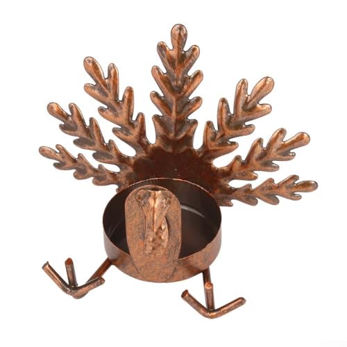 HOHOVYVY 6-teiliges Metall Truthahn Teelichthalter Set Für Herbstdeko Tischdekoration Wohnzimmer Dekoartikel Saisonale Einrichtung Accessoires(Seat) von HOHOVYVY