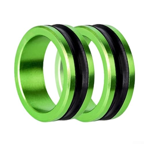 HOHOVYVY Aluminium Angelschnur Führungsring Anti-Rutsch Knotenspanner Werkzeug Für Angelrollen Mit Gummierung(2pcs green) von HOHOVYVY