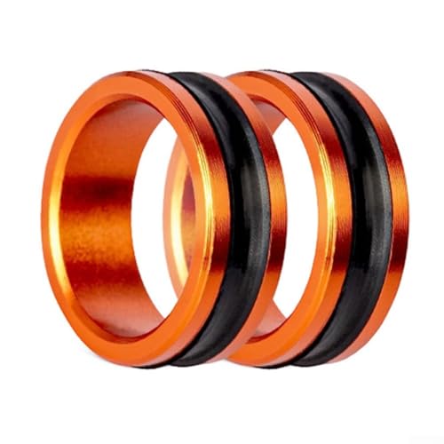 HOHOVYVY Aluminium Angelschnur Führungsring Anti-Rutsch Knotenspanner Werkzeug Für Angelrollen Mit Gummierung(2pcs orange) von HOHOVYVY