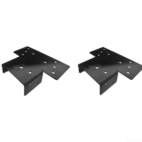 HOHOVYVY Deck Pfostenhalter,Schwerlast T-Halterung Pavillon Ständer Verstellbar für Garten Balkon Terrasse Metall 16x7x9cm(2 pack) von HOHOVYVY
