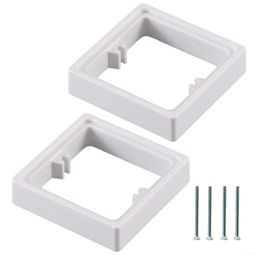 HOHOVYVY Einzelsteckdosen-Abstandshalter 1-Fach Quadratischer Rahmen 20MM Mit Schrauben 2 Stück(White) von HOHOVYVY