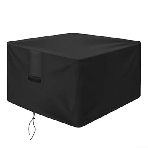 HOHOVYVY Feuerschalenabdeckung Wasserdicht Outdoor Schutzhaube für Feuerstelle mit Polyester Material Schwarz(92 * 92 * 61CM) von HOHOVYVY