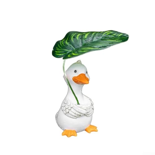 HOHOVYVY Garten Dekofigur Mit Regenschirm Aus Kunstharz Outdoor Statue Für Rasen Veranda 5,1 Zoll(White) von HOHOVYVY