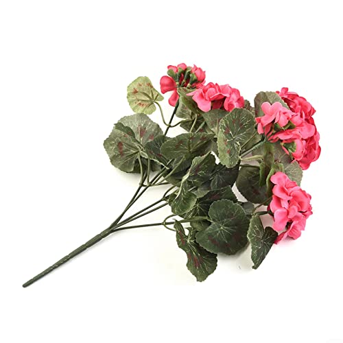 HOHOVYVY Geranien Künstlich Rot Rosa Blumen Wand Pflanze Künstliche Pflanzen Künstliche Blume für Zuhause Garten Wand Hochzeit Party（Dunkelrosa） von HOHOVYVY