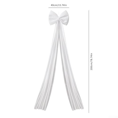 HOHOVYVY Große Weihnachts Samtschleife 40X200cm Für Weihnachtsbaum, Girlanden Oder Festliche Tischgestaltung(white) von HOHOVYVY