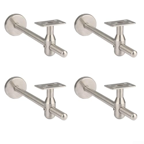 HOHOVYVY Handlaufhalter,304 Edelstahl Handlauf Halterung Verstellbar Für Innen- Und Außenbereich Treppe Geländer Wandhalterung 20X6X6cm(4pcs) von HOHOVYVY