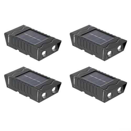 HOHOVYVY LED Solarleuchten Für Aussen,Solar Garten Wandleuchten LED Wasserdicht 4Er Set Außenbeleuchtung Für Terrasse Zaun Treppe Schwarz 12CM(White light) von HOHOVYVY