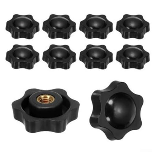 HOHOVYVY M8 X 38MM Sterngriff Muttern Kunststoff Und Messing Rostbeständiger Griffersatz Für Sonnenschirmbasis 10 Stück Schwarz(10 units of one set) von HOHOVYVY