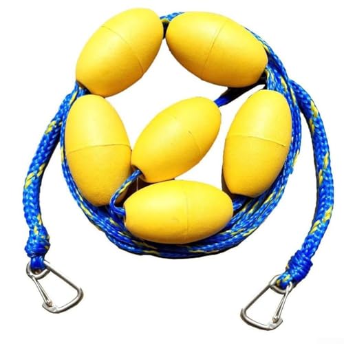 HOHOVYVY Schwimmbad Bahnenleine Sicherheitsseil 5M/16ft Trennleine Mit 5 Schwimmkörpern Für Pool UV-Beständig(blue yellow) von HOHOVYVY