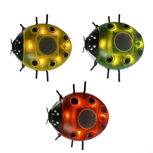 HOHOVYVY Solar Ladybugs Gartendekoration Wasserdichte Metall Marienkäfer LED Gartenleuchten Für Terrasse Rasen Balkon Außenbereich(three packs) von HOHOVYVY