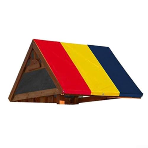 HOHOVYVY Spielplatz Ersatzdach Sonnenschutz Überdachung Oxford Stoff Wasserdicht UV-Schutz 52 X 90 Zoll(Red yellow blue) von HOHOVYVY