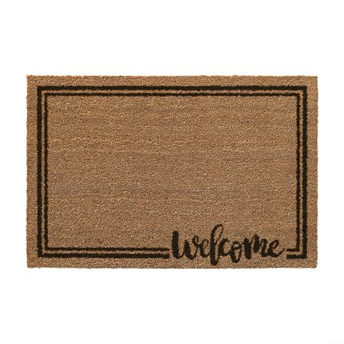 HOHOVYVY Teppich Holzoptik Fussmatte Innen Außen Flach Rutschfest Holzoptik Design Welcome Waschbare Türmatte Für Saubere Schuhe Stylisch Modernen(1) von HOHOVYVY