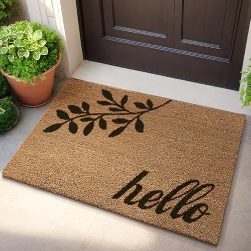 HOHOVYVY Teppich Holzoptik Fussmatte Innen Außen Flach Rutschfest Holzoptik Design Welcome Waschbare Türmatte Für Saubere Schuhe Stylisch Modernen(4) von HOHOVYVY